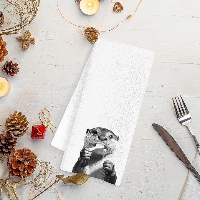 Funny Otter Hand Towels for Bathroom, Otter Bathroom Hand Towels, Otter Bathroom Decor, Otter Gifts for Otter Lovers Women, 16x24 Inch