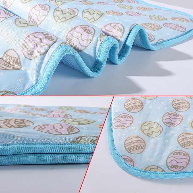 NACOCO Pet Cooling Mat Cat Dog Cushion Pad Summer Cool Down Comfortable Soft for Pets and Adults (M, Blue)