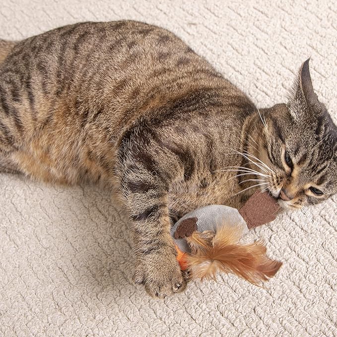 Petlinks Flutter Singer Electronic Sound Cat Toy, Battery Powered - Gray/Blue, One Size