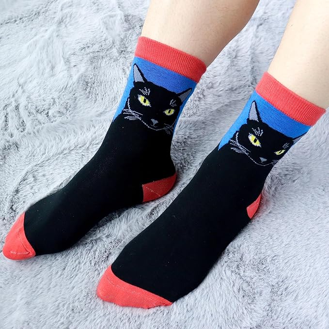 Belloxis Black Cat Socks for Women - Birthday & Golf Gifts for Teenage Girls