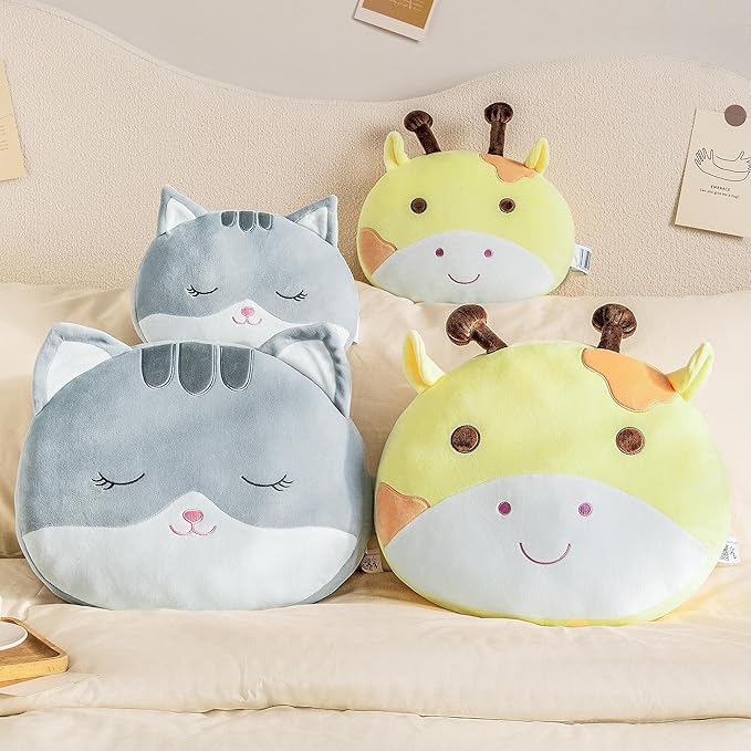 Lazada Kids Pillow Cat Plush Pillows Toy Soft Gift Baby Girl Gifts Gray 10 Inches…