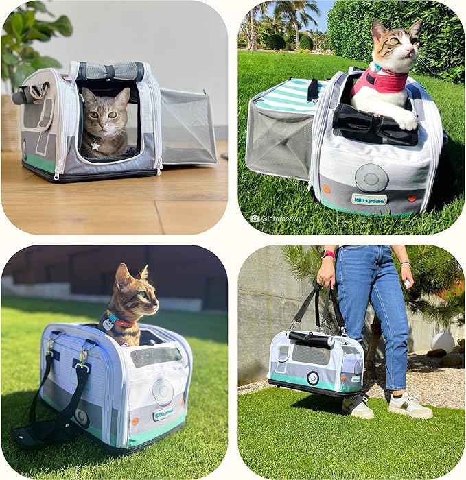 2-in-1 Premium Cat Carrier & Hideaway. Calming Carrier for Anxious Cats. Recommended by Veterinarians. Airline Approved, Soft-Sided, Expandable & Collapsible,17" x 11" x 11", Easy to Clean