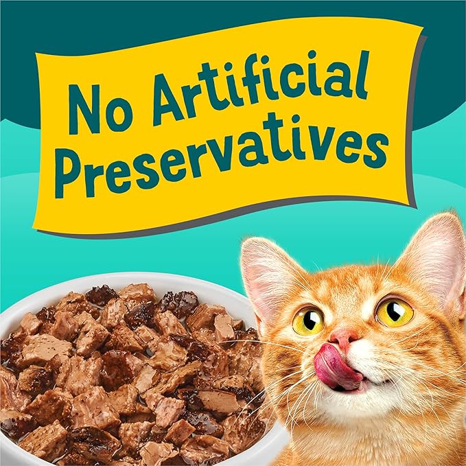 Purina Friskies Seafood Faves Wet Cat Food Variety Pack Lickable Gravy Cat Food Topper - 24 ct. Box