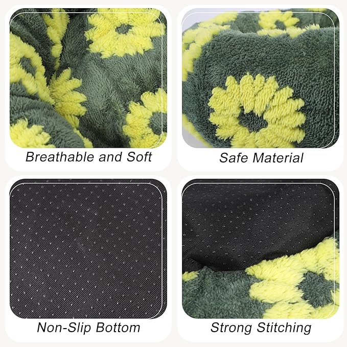 Calming Dog Bed, Dog Beds Fits up to 40 lbs Pets, Fluffy Donut Dog & Cat Bed Washable, Round Anti Anxiety Dog Bed, Small Dog Bed with Non-Slip Bottom (Yellow, 28" x 28")