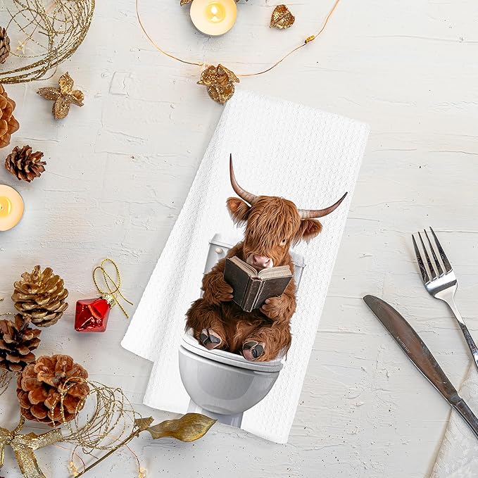 Cow Bathroom Hand Towels, Cows Hand Towels for Bathroom, Cow Bathroom Decor, Funny Hand Towels, Cow Lover Gifts, Cow Gifts for Woman, Cow Themed Gifts, 16x24 Inch