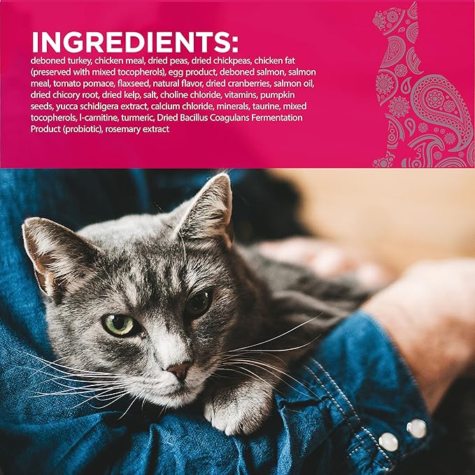 PURELUXE Grain and Gluten Free Cat Food, Healthy Weight Elite Nutrition, Turkey, Chicken, Salmon, for Senior, Less Active, Overweight Cats, All Life Stages and Breeds, Made in The USA, 3.3lbs
