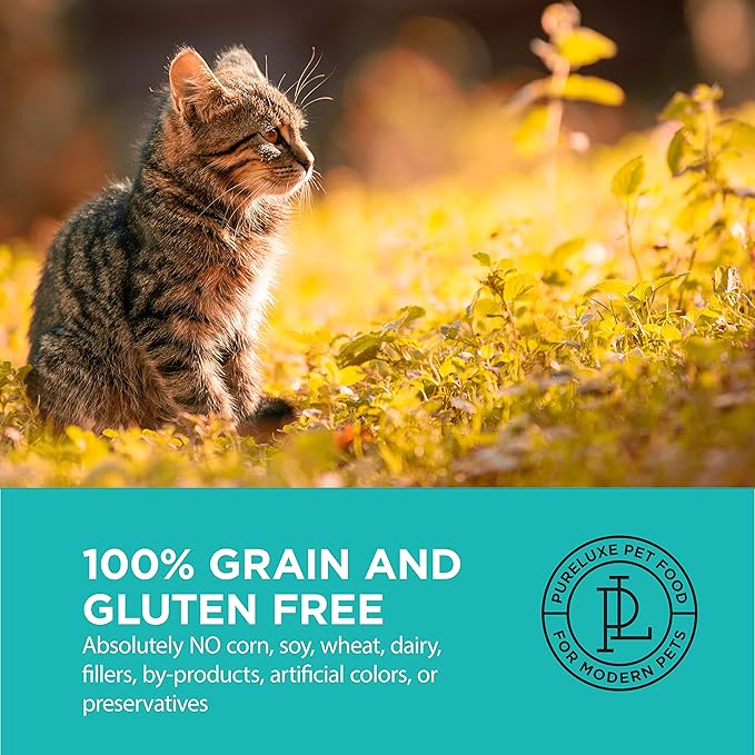 PURELUXE Grain and Gluten Free Cat Food, Kitten Elite Nutrition, Chicken, Chickpeas, and Salmon, for Kittens, Pregnant or Nursing Mothers, All Life Stages, Made in The USA, 3.3lbs