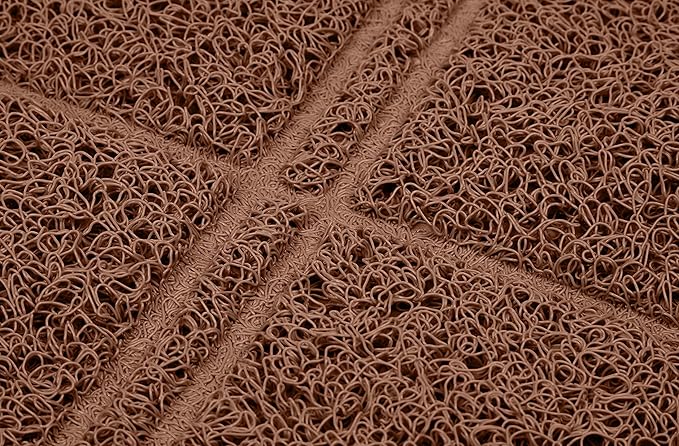 Amazon Basics Less-Mess Cat Litter Box Mat, 24" x 35", Unscented, Brown