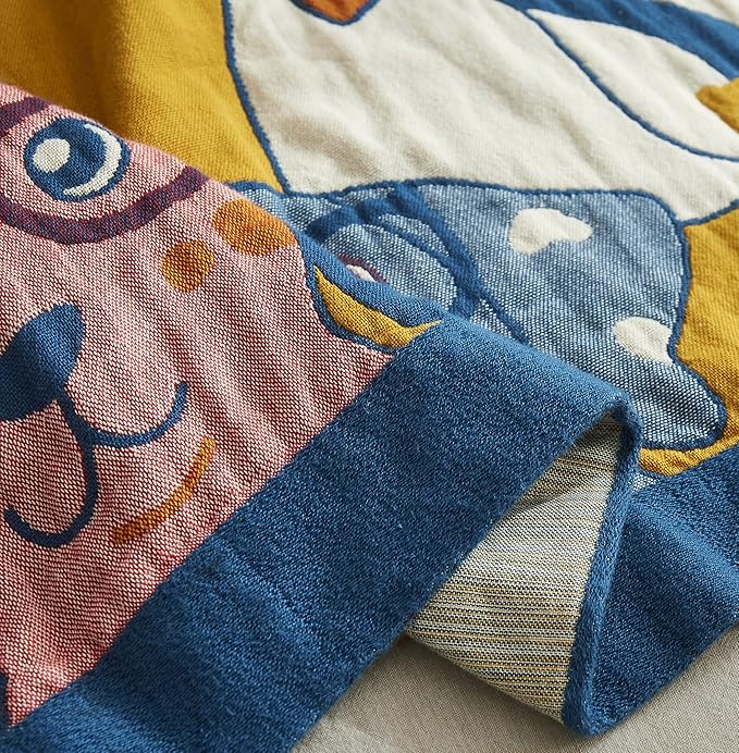 MEJU Puppy Dogs Kids Cute Blanket Throw for Bed Sofa Couch 100% Cotton 4 Layer Soft Warm All Season Bedspread Quilt Throw Blanket Bed Coverlet Twin 60" X 80"