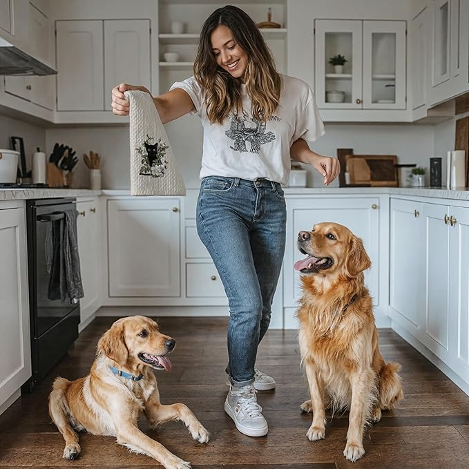 Black Cat Gifts Kitchen Dish Towels Hand Towels for Bathroom Kitchen Decor, Gifts for Cat Mom Lover Women,16x24 Inch