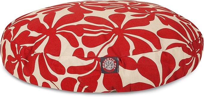 Red Plantation Small Round Indoor Outdoor Pet Dog Bed With Removable Washable Cover By Majestic Pet Products
