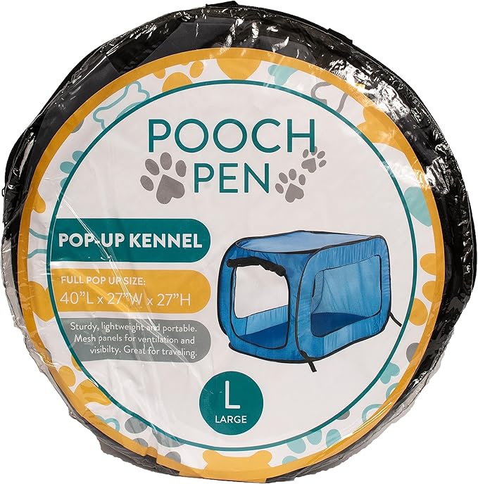 Beatrice Home Fashions Portable, Collapsible, Pop Up Kennel Travel Cat and Dog Crate, 40" L x 27" W x 27" H, Orange