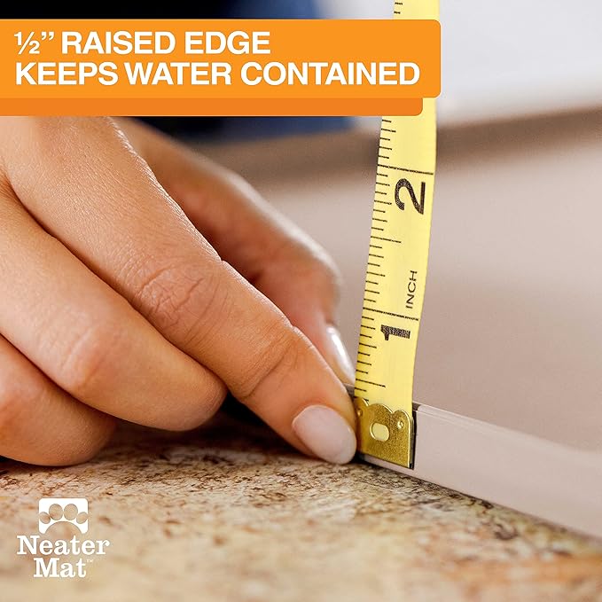 Neater Pet Brands Neater Mat Pet Mats for Food and Water, Dog Bowl Mat Waterproof Silicone, Pet Mat for Dog or Cat, Dog Food Mats for Floors Waterproof, Dog Water Mat & Dog Food Mat with Raised Edge