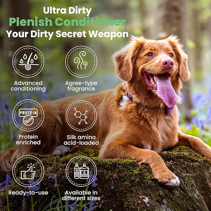 Best Shot Ultra Dirty Plenish Conditioner, Ideal Pet Grooming Conditioner, Protein-Enriched Moisturizing Conditioner for Dogs, Cats, and Horses, Agree Fragrance, 1 Gallon