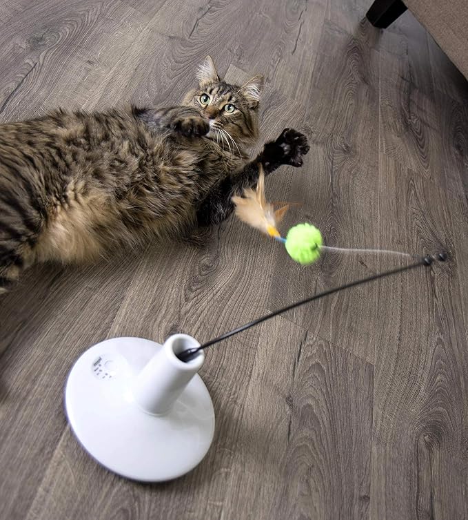 Petlinks Pure Commotion Electronic Motion Wand Cat Toy, Battery Powered - Gray/Green, One Size