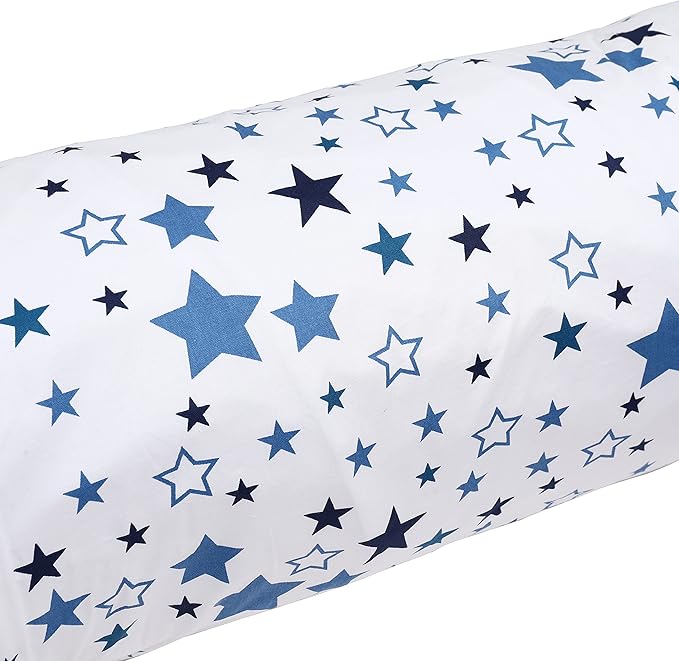 Cat Tunnel,Large Cat Tunnel for Indoor Cat, Kitten Toys Collapsible 3 Ways Play Toy, Pet Tube Hideaway Tunnel with Ball for Cats Rabbits Kittens (White Blue Star Large)