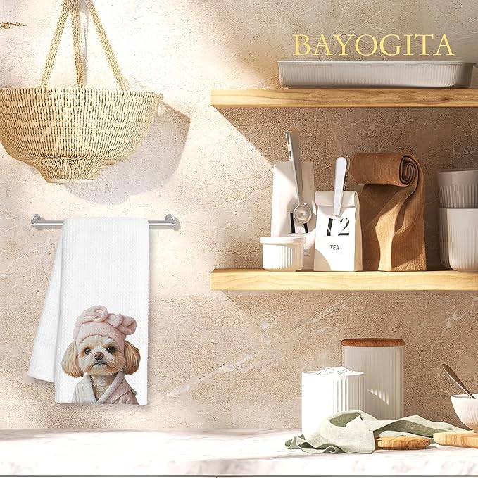 Pink Poodle Decor Bathroom Hand Towels Gifts - Cute Poodle Bathroom Towel, Pink Funny Cute Animal Hand Towels for Restroom Decor, Dog Gift for Women, Dog Lover Gifts, 16×24 Inches