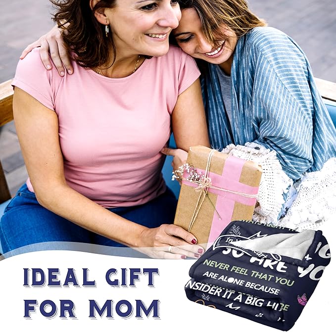 Mom Blanket Gifts, Mom Birthday Gifts Throw Blanket, Moms Gift from Daughter Son, Best Mommy Gift for Mothers Day I Love You Moms 80"x60"