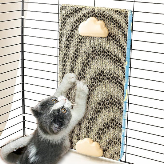 Cat Scratching Post for Cage, Cage Wall Mounted Cat Scratcher, Cardboard Scratcher, SCRC-40X30
