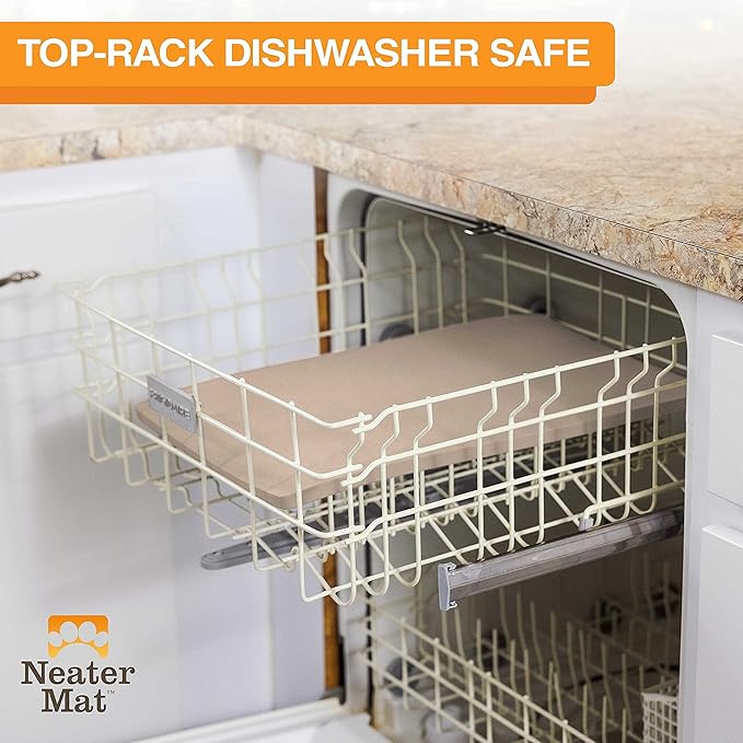 Neater Pet Brands Neater Mat Pet Mats for Food and Water, Dog Bowl Mat Waterproof Silicone, Pet Mat for Dog or Cat, Dog Food Mats for Floors Waterproof, Dog Water Mat & Dog Food Mat with Raised Edge