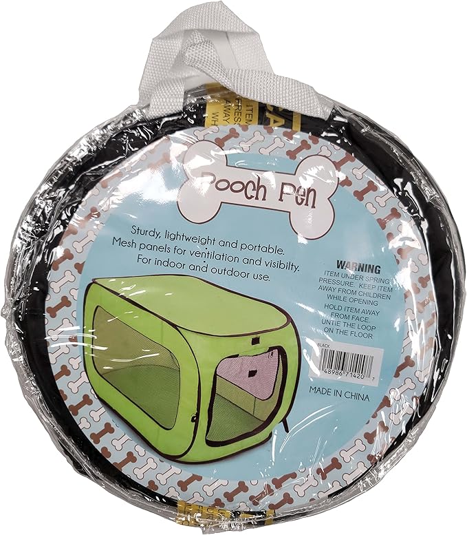 Beatrice Home Fashions Portable, Collapsible, Pop Up Kennel Travel Cat and Dog Crate, 32.5" L x 19.5" W x 19.5" H, Blue