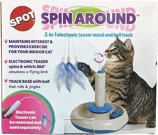 SPOT Spin Around Cat Track 2-in-1 Cat Toy, Multi (52120)