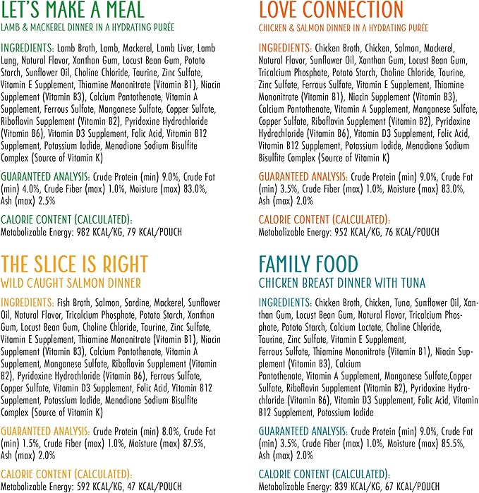 Weruva Slide N' Serve Paté Wet Cat Food, The Showcase Chowdown Slide N' Serve 2.8oz Pouch Variety Pack of 16, Multi Color