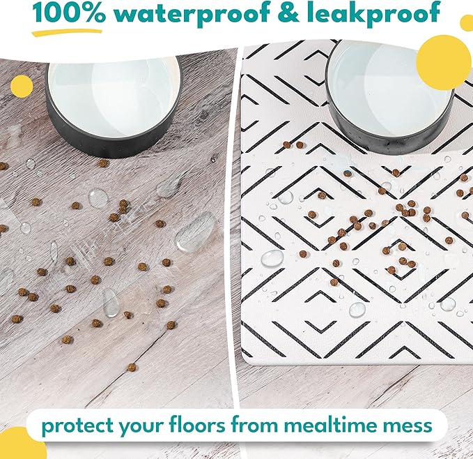 NALALAS Large Pet Mat for Food or Water, Cat & Dog Mat | Waterproof Dog Feeding Mat | Non-Slip Pet Mat for Floors | Easy to Clean
