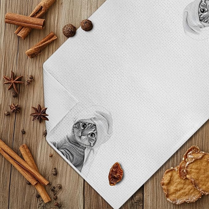 Funny Cat Hand Towels, Cat Gifts for Women, Funny Cute Hand Towels for Bathroom,16x24 Inches