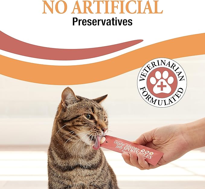 Good ‘n’ Tasty Savory Spoonables with Real Salmon, Tuna & Krill, 10 Count Tube, Triple Flavor Squeezable Lickable Wet Treats for Cats with Built-in Spoon for Less Mess