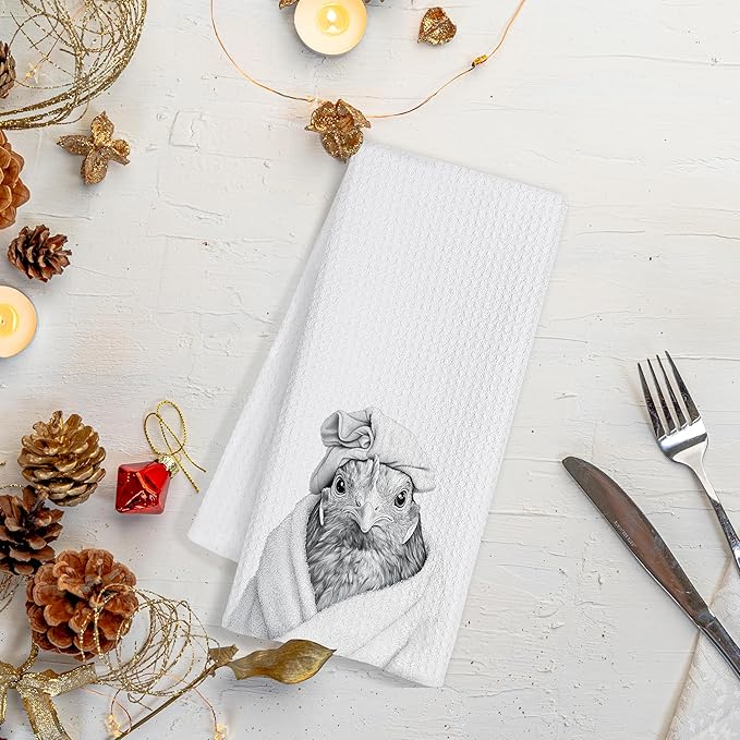 Funny Chicken Towels, Decorative Hand Towels, Kids & Animal Bathroom Decor, 16x24 Inch