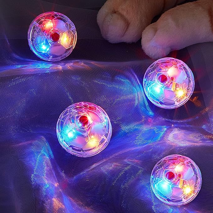 Sratte 6 Pieces Ghost Hunting Cat Ball Activated Cat Toy Ball Motion LED Light Cat Balls Motion Cat Dog Interactive Toys Pet Glowing Mini Running Exercise Ball Toys for Animals Activity(Clear)