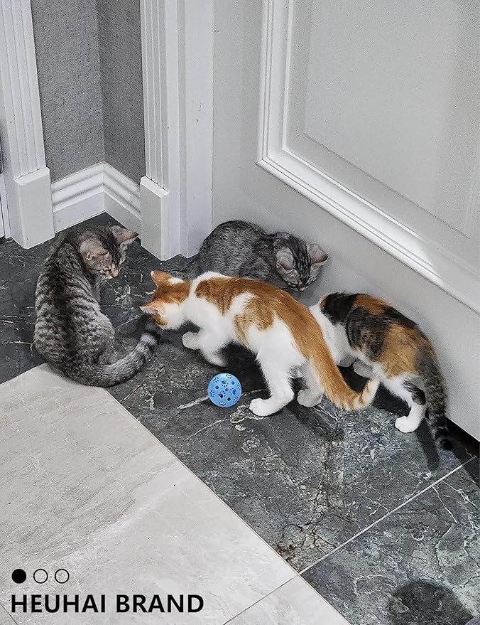 Cat Toys for Indoor Kittens Plastic Balls with Bells 10 Assorted Colors Ideal for Playtime Hunting Instinct Stimulation and Daily Exercise