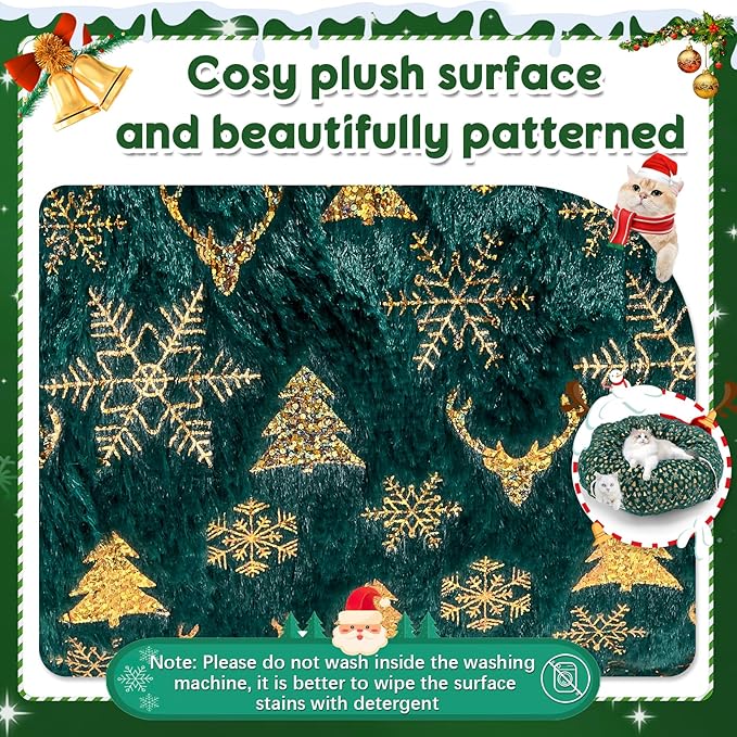 Cat Tunnel Bed,Collapsible Cat Donut Tunnel,Circle Foldable Peekaboo Cat Cave,Enrichment Cat Tube for Indoor Cats,Puppy and Pet