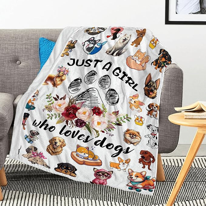 Dog Blanket, Dog Lovers Birthday Gifts Decor Throw Blanket 60" x 50"