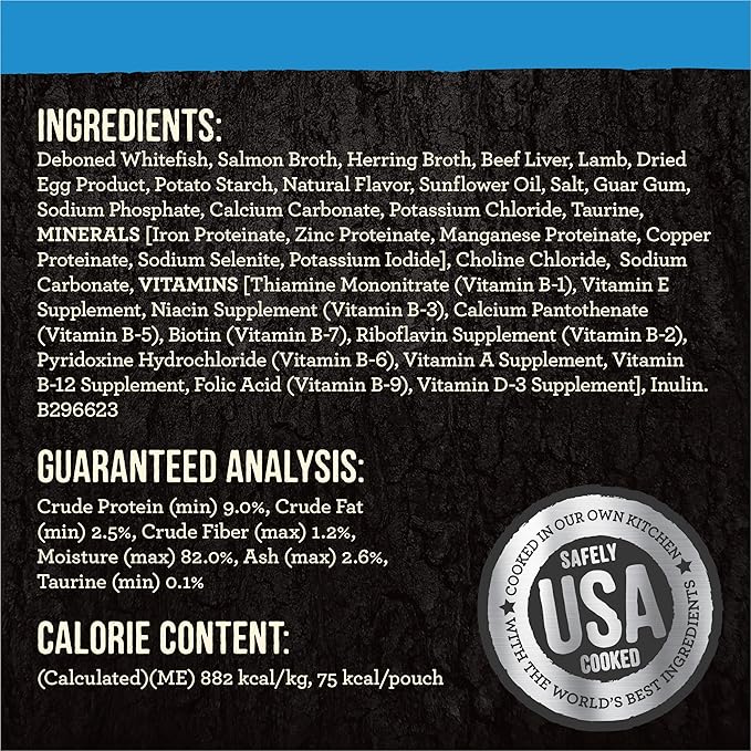 Merrick Backcountry Grain Free Gluten Free Premium High Protein Wet Cat Food, Whitefish Recipe Cuts With Gravy - (Pack of 24) 3 oz. Pouches