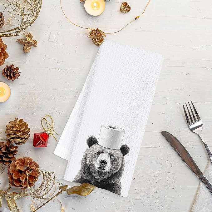 Funny Bear Bathroom Hand Towels, Bears Hand Towels for Bathroom, Bear Bathroom Decor, Bear Gifts for Women Bear Lovers, 16x24 Inch