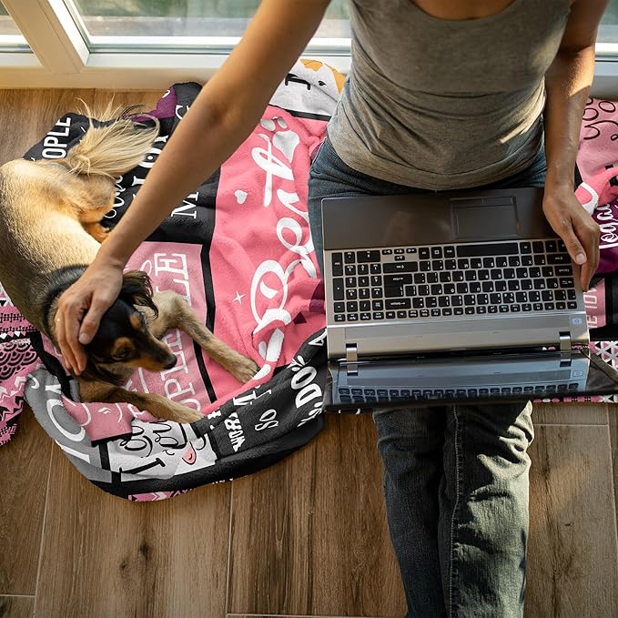 Dog Mom Gifts for Women Blanket 60"x50", Christmas Mothers Day Birthday Gifts for Dog Lover/Lovers/Owner Women