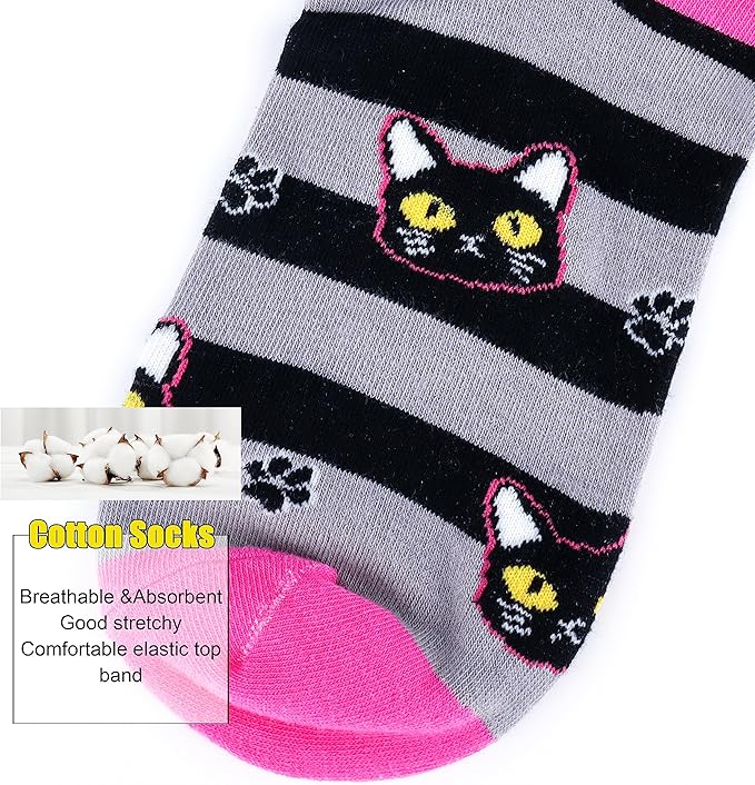 Belloxis Black Cat Socks for Women - Birthday & Golf Gifts for Teenage Girls