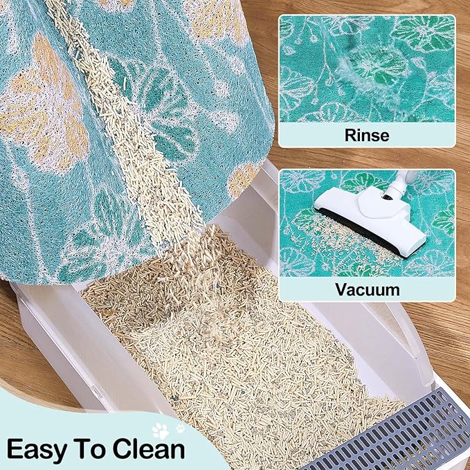 Bienbee Cat Litter Mat, Cat Litter Mat Litter Trapping Mat, Easy to Clean, Soft Litter Box Mat for Cat, Kitty, PVC Material Pad 40 * 30in