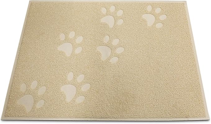 Andalus Extra Large Cat Litter Mat, Pack of 1 - Waterproof, Non-Slip & Easy to Clean Cat Litter Box Mat for Extra Efficient Pet Litter-Trapping, Beige (35” X 23”)