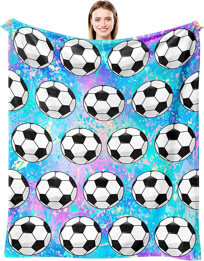 Soccer Blanket Gifts for Girls Ultra Soft Flannel Merch Soccer Throw Blanket for Soccers Lovers Players Team Soccers Gifts Stuff 50"x40"
