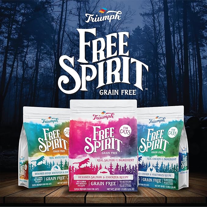 Triumph Free Spirit Deboned Salmon & Chickpea Recipe Dry Cat Food, 11lb.