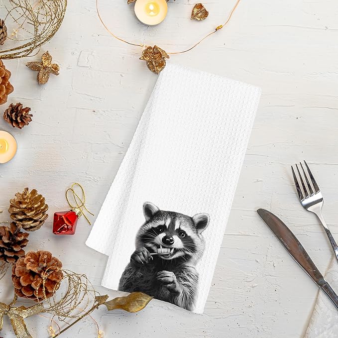 Funny Raccoon Hand Towels for Bathroom, Raccoon Bathroom Hand Towels, Raccoon Bathroom Decor, Raccoon Gifts for Women Raccoon Lovers, 16x24 Inch