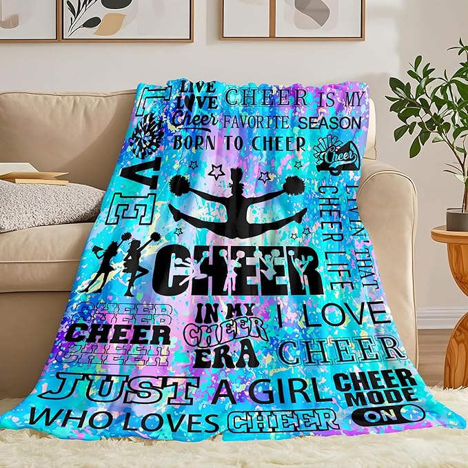 Cheerleader Gifts Blanket for Girls Teens Cheer Blankets for Girls Cheerleading Throw Blanket Cheer Gifts Stuff 50"X40"