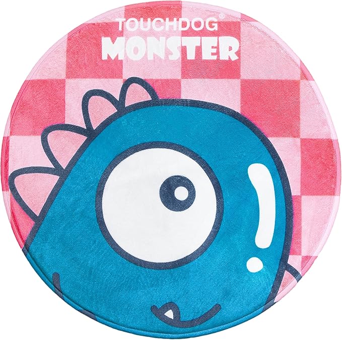 Touchdog ® Cartoon Shoe-Faced Monster Cat and Dog Mat - Rounded Dog Bed for Both Indoor and Outdoor use - Pet Mat Features Quick-Drying Technology Looks Fun and Decorative for Any Home