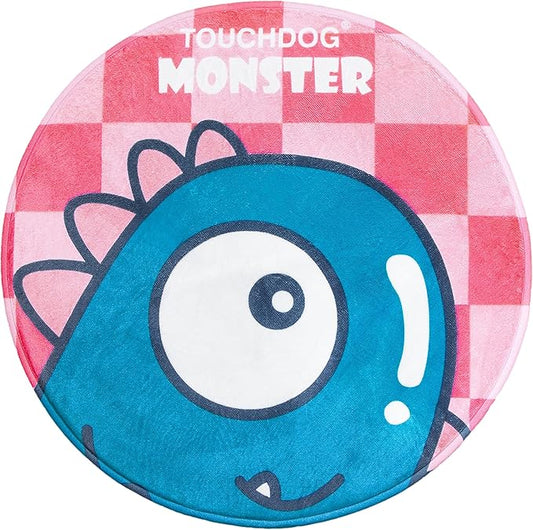 Touchdog ® Cartoon Shoe-Faced Monster Cat and Dog Mat - Rounded Dog Bed for Both Indoor and Outdoor use - Pet Mat Features Quick-Drying Technology Looks Fun and Decorative for Any Home