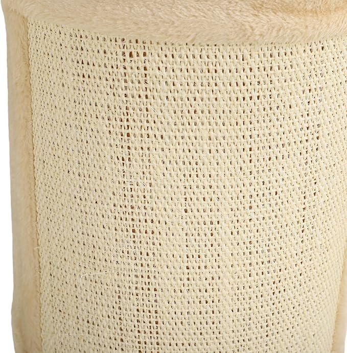 PawHut Cat Wall Shelves, 4PCs Corner Design Cat Wall Furniture with Scratching Post, Scratching Board, Perches, Cat Wands, Toy Ball, Cat Wall Climber for Indoor Cats Kittens, Beige