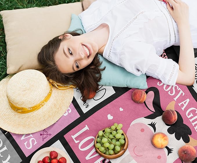 Christmas Cow Print Blanket, Pink Cow Blankets/Throw for Adults 50"x60", Cows Gifts for Women/Girls, Cow Gifts for Cow Lovers, Cow Themed Gifts, Cow Stuff, Cow Lover Gift, Cow Things