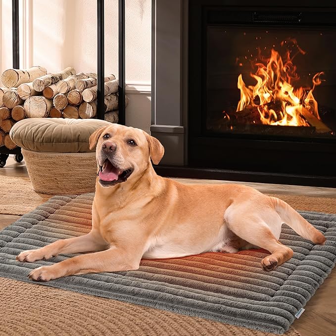 Luxury Soft Self Warming Cat Bed, 24" x 18" Thermal Warm Small Dog Pad for Indoor & Outdoor, Washable Pet Mat with Non-Slip Bottom (Brown)